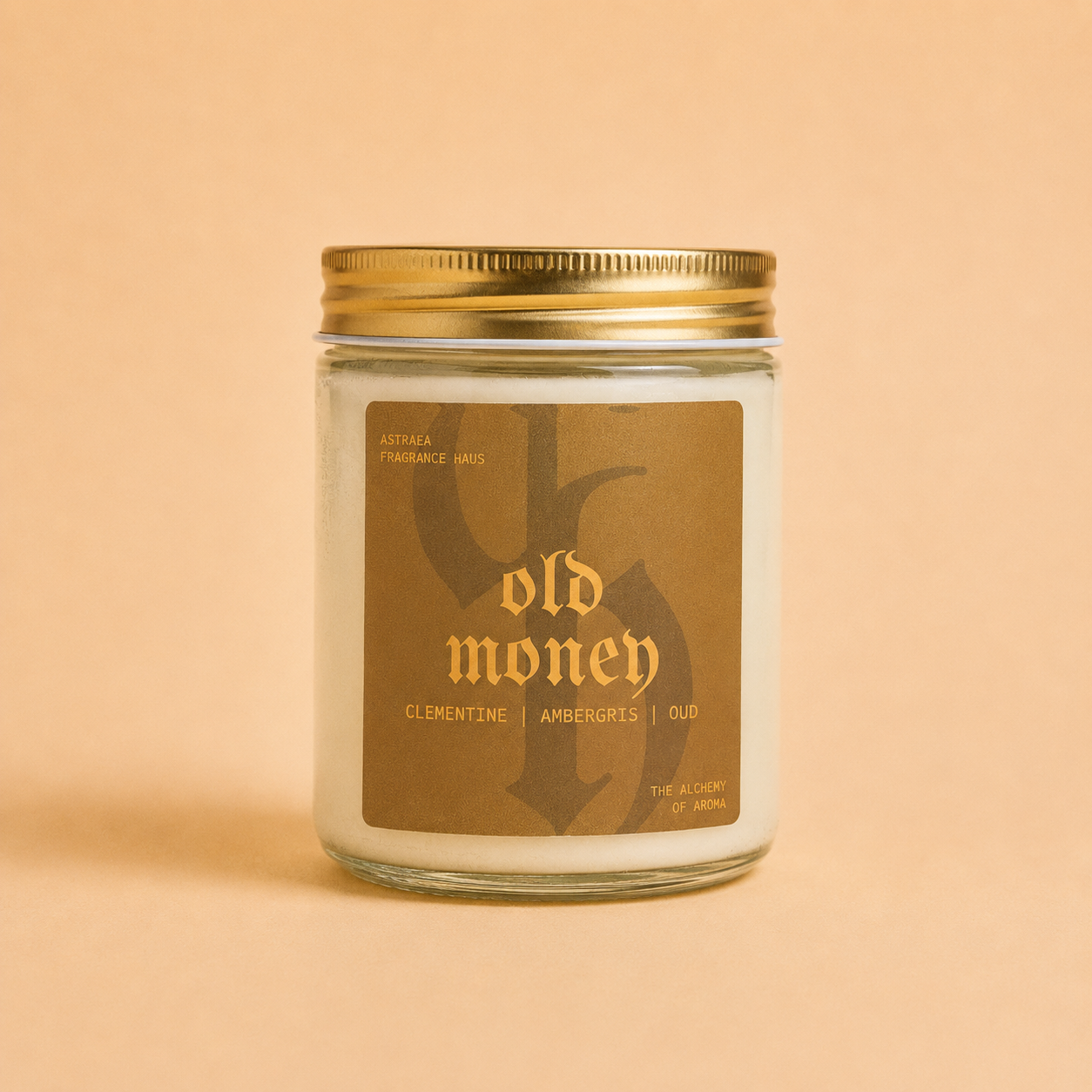 Astraea Studio Old Money art print featuring vintage-inspired design with intricate gold accents on textured paper.